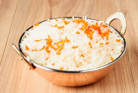 riz au safran et riz blanc